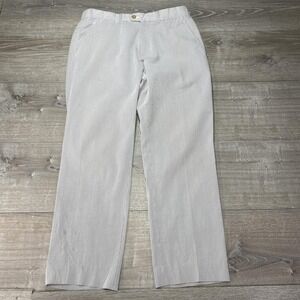 J McLaughlin Pants‎ Mens 32x28 Gray White Stripe Chino Seersucker  Straight Leg